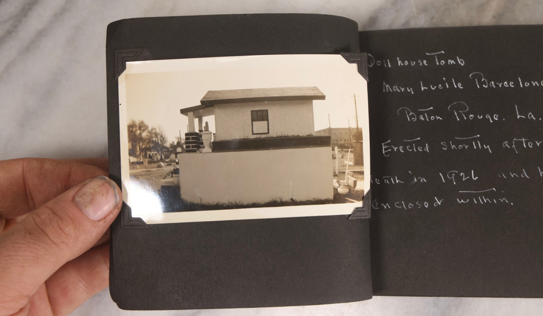 Lot 003 - Antique Snapshot Photo Album Of New England Gravestones With Handwritten Epitaph Transcriptions, Circa 1925–1930