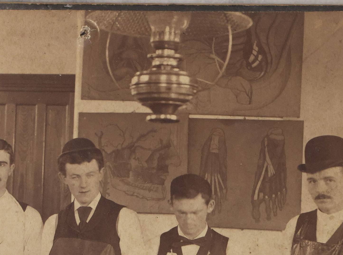 Lot 004 - Antique Boudoir-Sized Cabinet Card Photograph Of Medical Students With Dissection Table And Cadaver, Late 19th Century