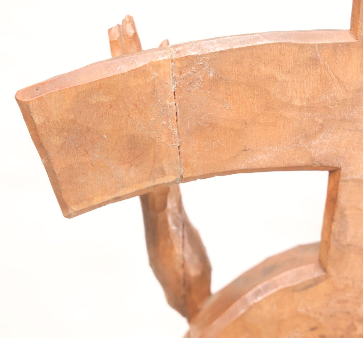 Lot 011 - Antique Folk Art Hand Carved Wooden Golgotha Crucifix With Skull And Crossbones Of Adam, Inri Cross, Mourners