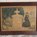 Lot 012 - Antique Hand-Colored Mourning Lithograph By N. Currier, 1845, With Multiple Family Memorial Gravestones, 16-1/2" x 12-3/8"