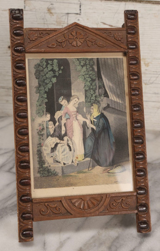 Lot 020 - Antique Framed Hand-Colored Engraving “Fortune Telling” For Godey's Lady's Book By W. H. Ellis