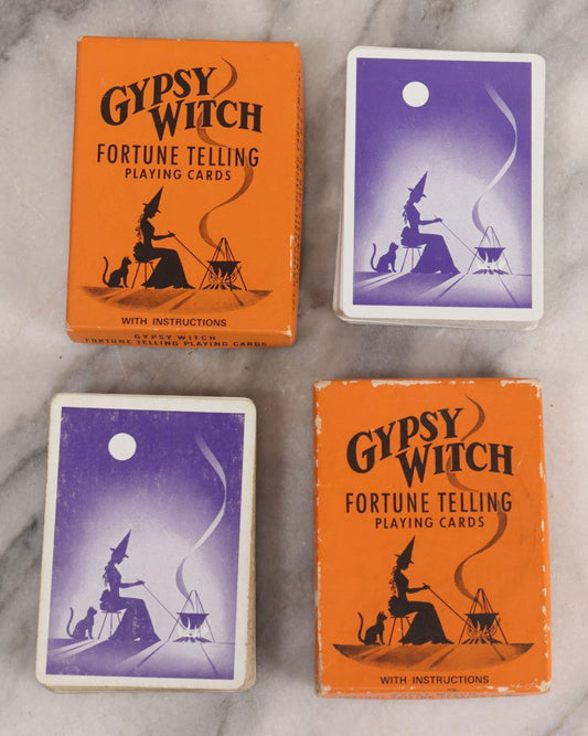 Lot 023 - Vintage Gypsy Witch Fortune Telling Playing Cards, Two Complete Packs, United States Playing Card Company, Cincinnati, Ohio