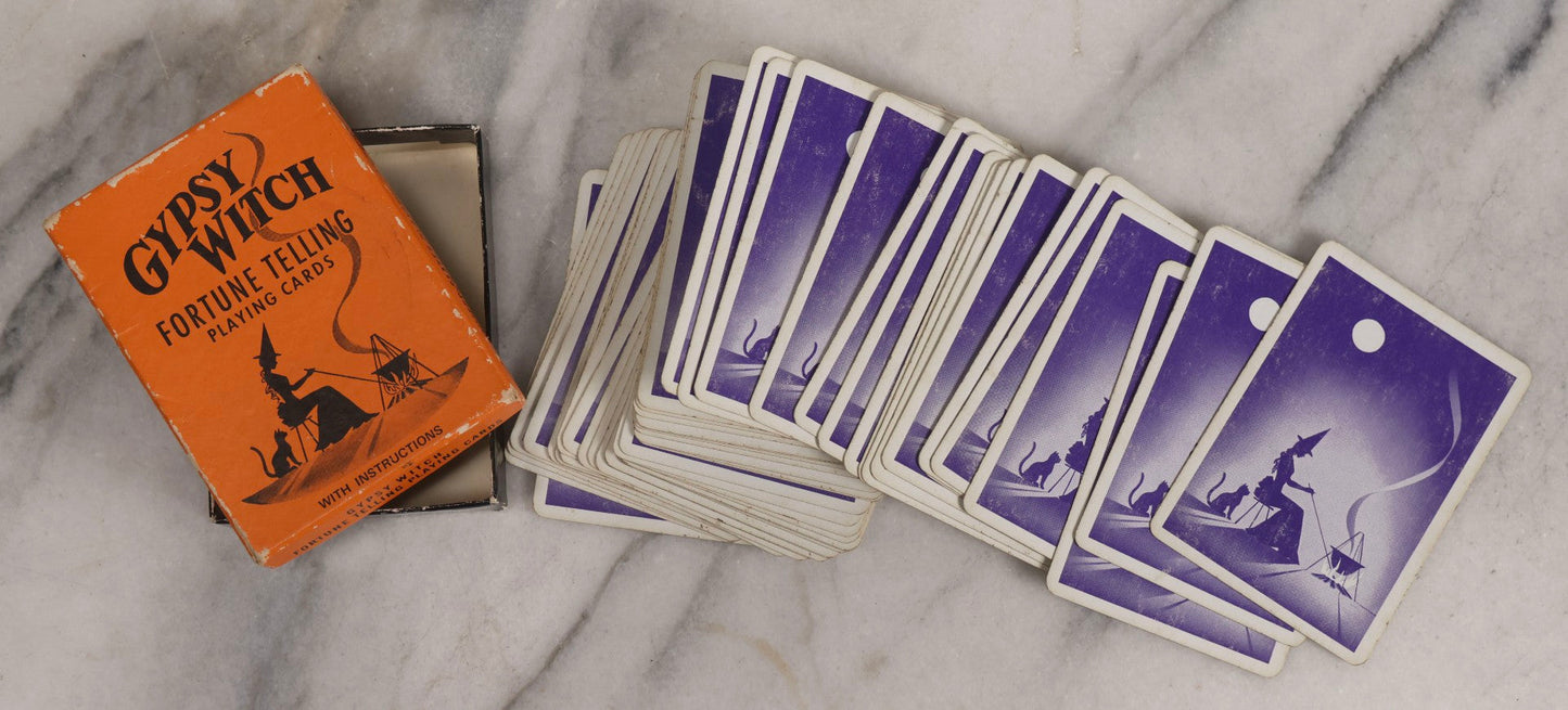 Lot 023 - Vintage Gypsy Witch Fortune Telling Playing Cards, Two Complete Packs, United States Playing Card Company, Cincinnati, Ohio