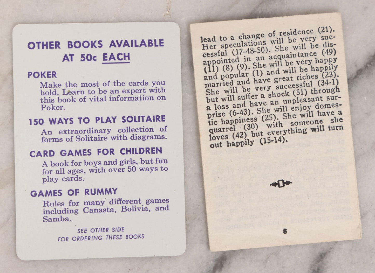 Lot 023 - Vintage Gypsy Witch Fortune Telling Playing Cards, Two Complete Packs, United States Playing Card Company, Cincinnati, Ohio
