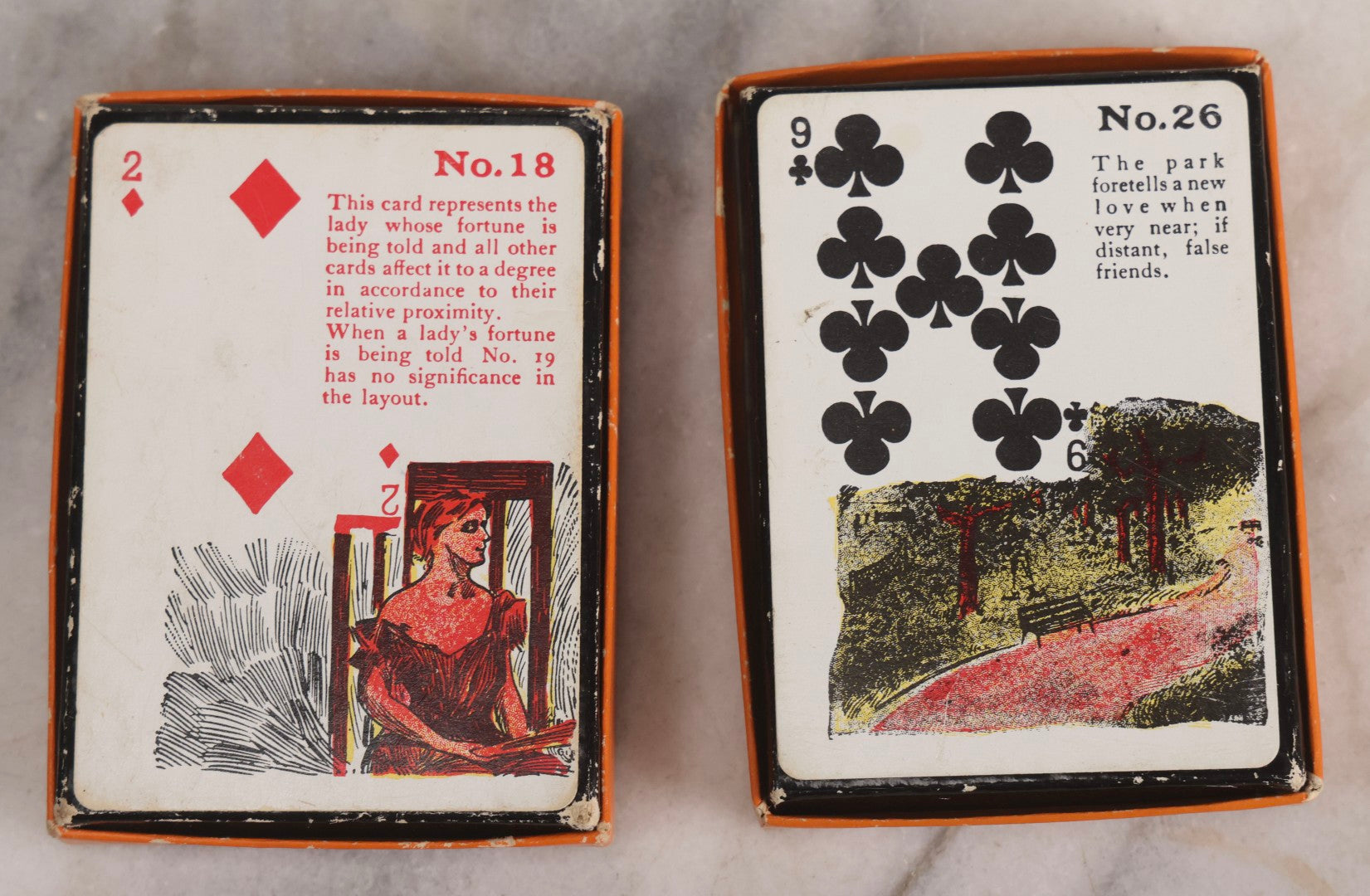 Lot 023 - Vintage Gypsy Witch Fortune Telling Playing Cards, Two Complete Packs, United States Playing Card Company, Cincinnati, Ohio