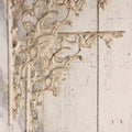 Lot 028 - Pair Of Antique White Painted Cast Iron Ornate Architectural Shelf Brackets With Figural Face Motif, 12-7/8" x 14-7/8"