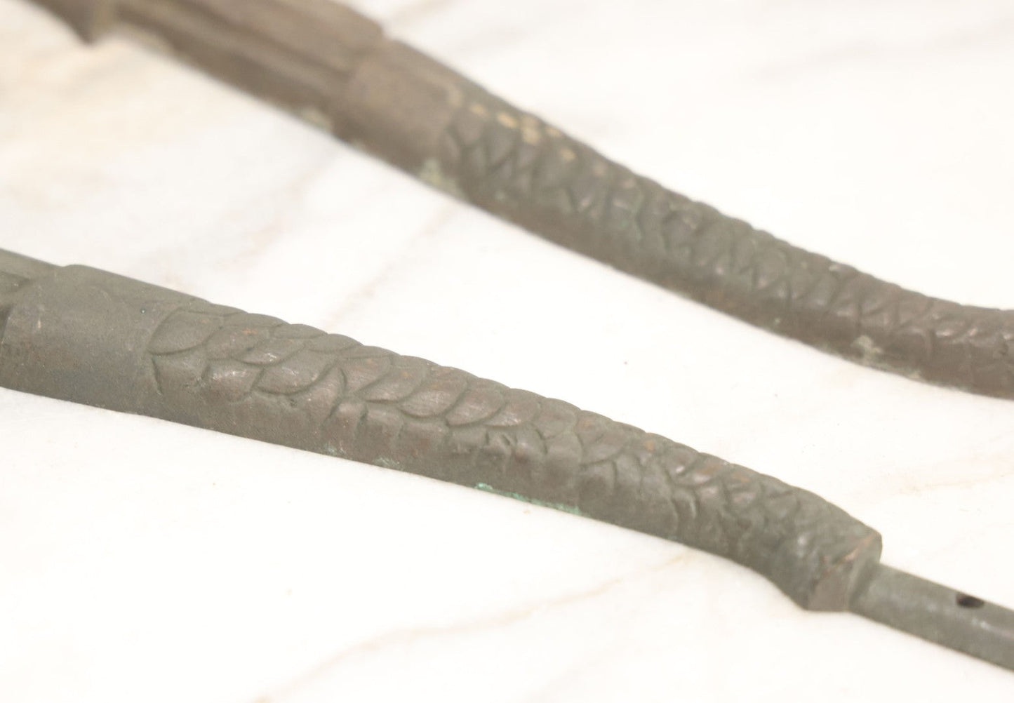 Lot 029 - Pair Of Antique Cast Metal Architectural Ornaments Depicting Eagles With Detailed Feather Work And Mounting Brackets