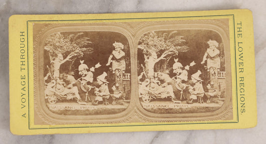 Lot 038 - Antique French Diablerie Stereoview Card “Naissance De Priape” (“Birth Of Priapus”), Voyage Through The Lower Regions Series, 19th Century Reprint
