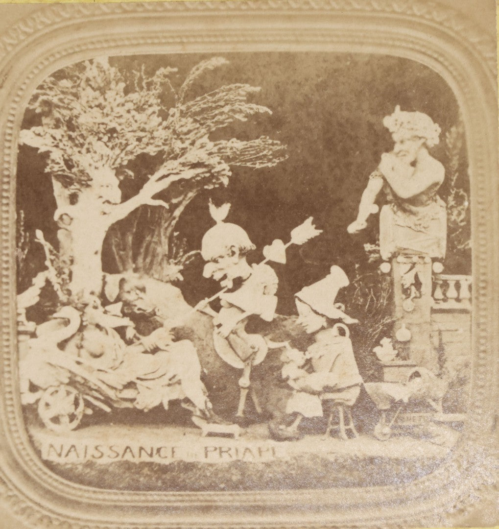 Lot 038 - Antique French Diablerie Stereoview Card “Naissance De Priape” (“Birth Of Priapus”), Voyage Through The Lower Regions Series, 19th Century Reprint