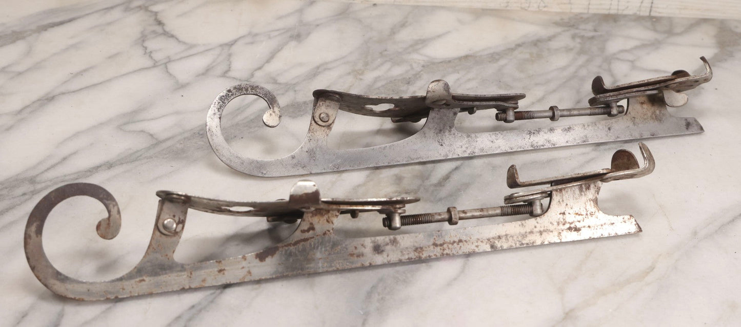 Lot 042 - Antique Samuel Winslow Cast Steel Ice Skates “Winslow's National Club,” Size 11-1/2, Worcester, Massachusetts