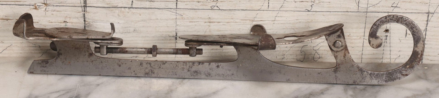Lot 042 - Antique Samuel Winslow Cast Steel Ice Skates “Winslow's National Club,” Size 11-1/2, Worcester, Massachusetts