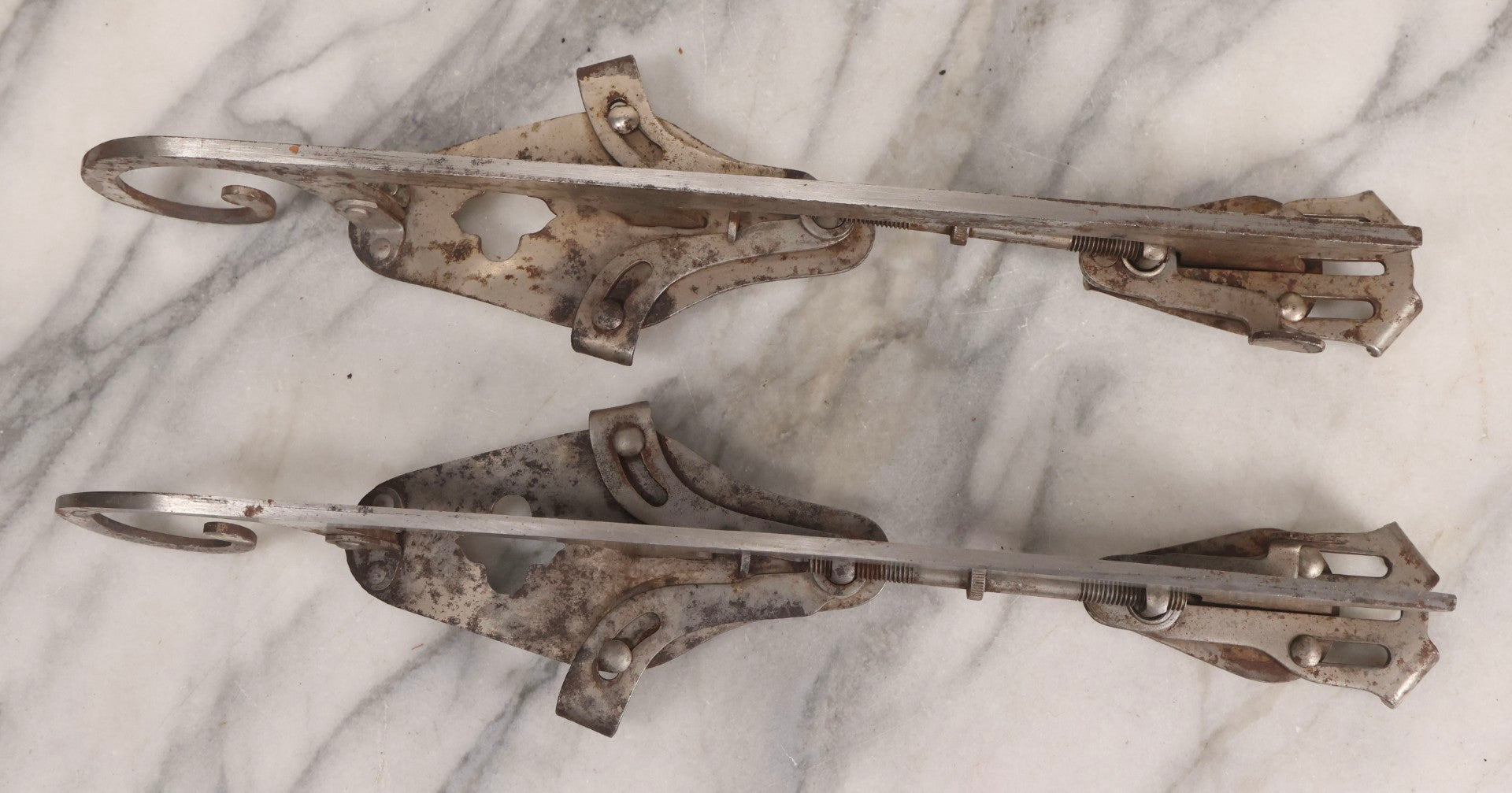Lot 042 - Antique Samuel Winslow Cast Steel Ice Skates “Winslow's National Club,” Size 11-1/2, Worcester, Massachusetts