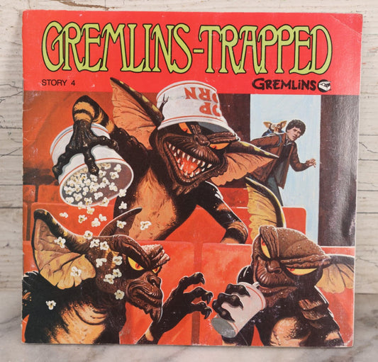 Lot 044 - Vintage "Gremlins - Trapped" Storybook And Vinyl Record Set, Story 4 Of 5, Buena Vista Records, Burbank, California, 1984