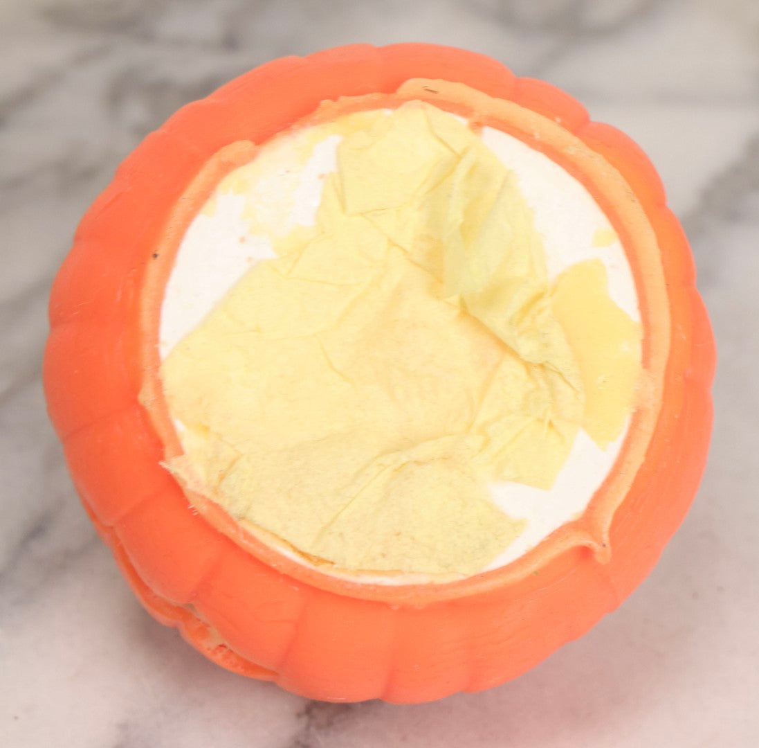 Lot 050 - Trio Of Vintage Halloween Items Including Gurley Jack O' Lantern Candle In Box, Trick-Or-Treat Bag, And Chazy Orchards Ghost Apple Bag