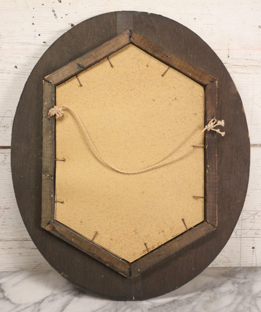 Lot 056 - Antique Oval Charcoal Portrait Of Cat In Wooden Frame, Late 19th / Early 20th Century