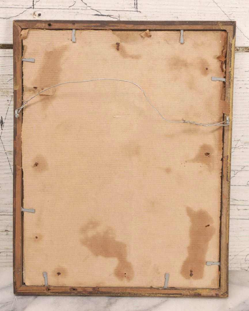 Lot 057 - Vintage Mid-Century Oil On Paper Portrait Of Smiling Tabby Cat, Signed “Mae,” Dated 1950