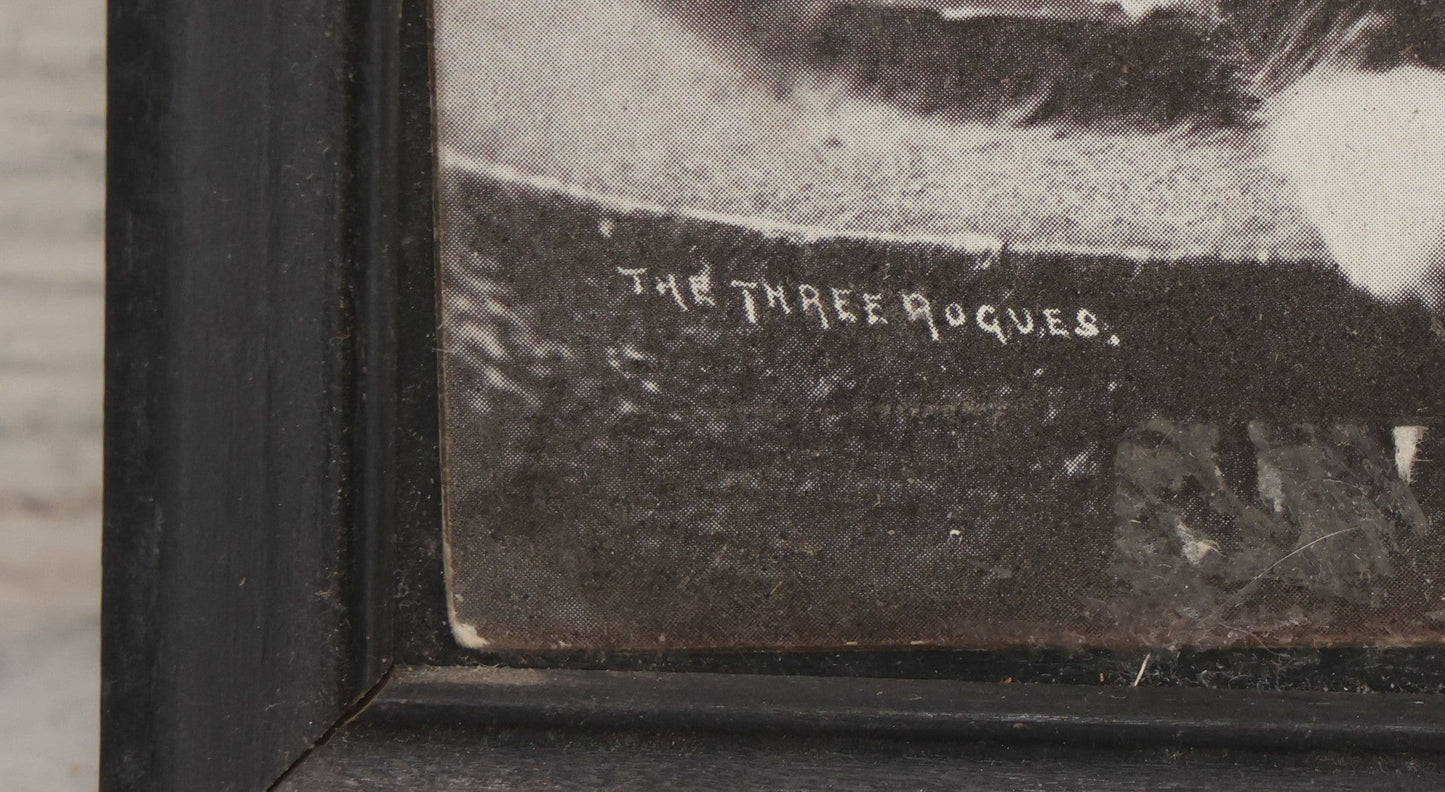 Lot 061 - Antique Framed Cat Postcard Photograph “The Three Rogues,” Copyright 1899 By C. E. Bullard