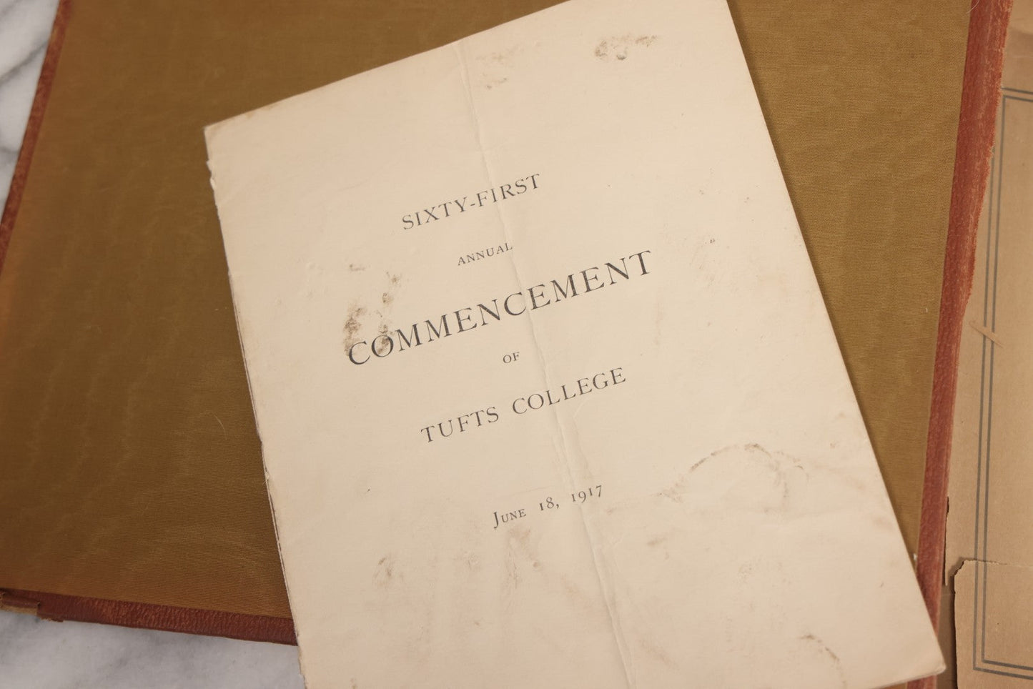 Lot 065 - Antique Tufts College Delta Tau Delta Fraternity Yearbook And Photo Album With 85+ Snapshot Photographs, Belonging To Daniel C. Cameron, Medford / Somerville, Massachusetts, 1917