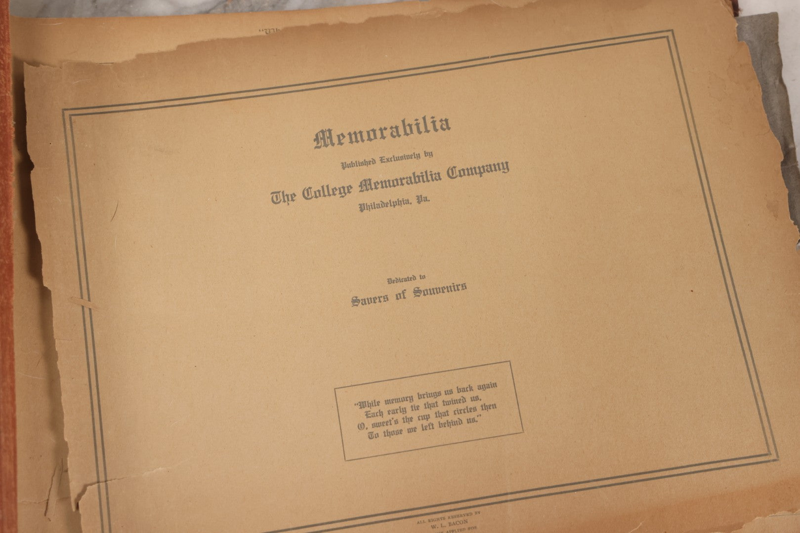 Lot 065 - Antique Tufts College Delta Tau Delta Fraternity Yearbook And Photo Album With 85+ Snapshot Photographs, Belonging To Daniel C. Cameron, Medford / Somerville, Massachusetts, 1917