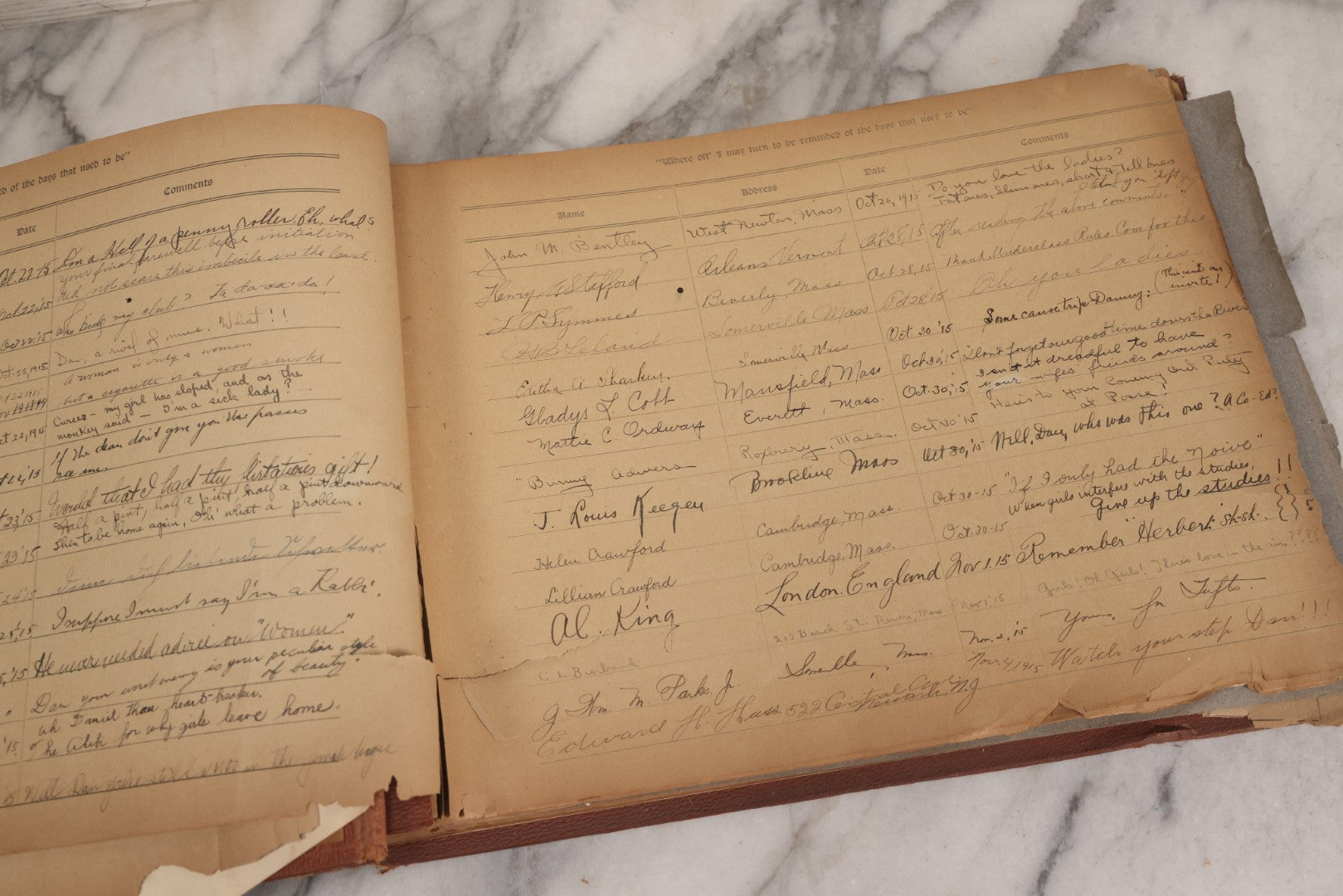 Lot 065 - Antique Tufts College Delta Tau Delta Fraternity Yearbook And Photo Album With 85+ Snapshot Photographs, Belonging To Daniel C. Cameron, Medford / Somerville, Massachusetts, 1917