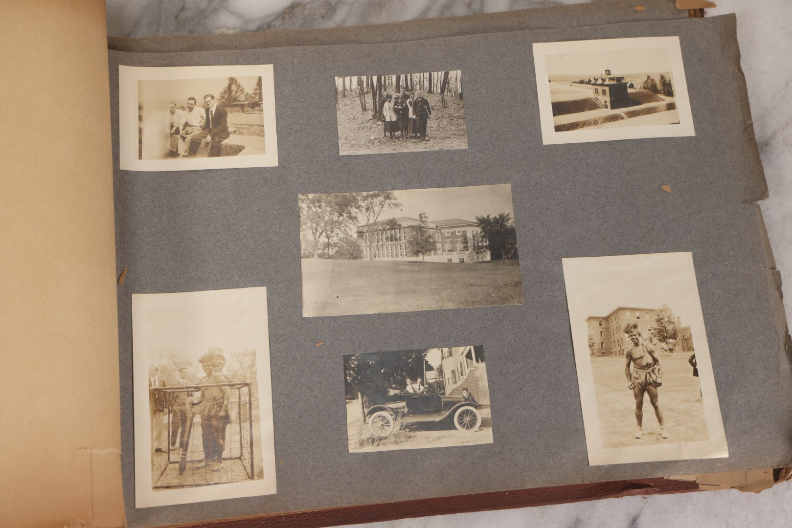 Lot 065 - Antique Tufts College Delta Tau Delta Fraternity Yearbook And Photo Album With 85+ Snapshot Photographs, Belonging To Daniel C. Cameron, Medford / Somerville, Massachusetts, 1917