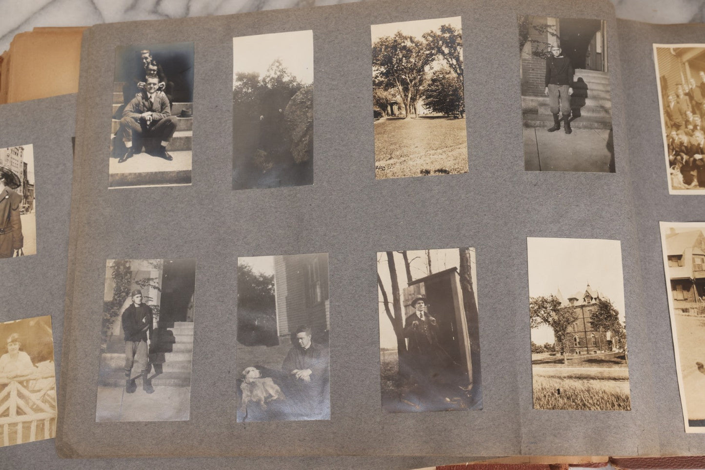 Lot 065 - Antique Tufts College Delta Tau Delta Fraternity Yearbook And Photo Album With 85+ Snapshot Photographs, Belonging To Daniel C. Cameron, Medford / Somerville, Massachusetts, 1917