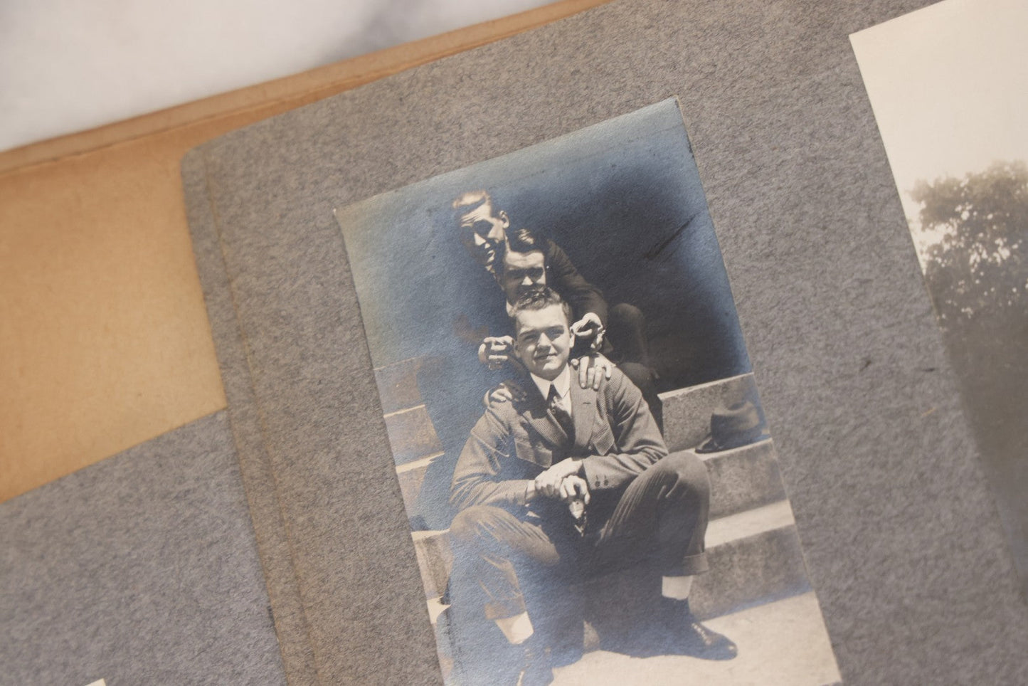 Lot 065 - Antique Tufts College Delta Tau Delta Fraternity Yearbook And Photo Album With 85+ Snapshot Photographs, Belonging To Daniel C. Cameron, Medford / Somerville, Massachusetts, 1917