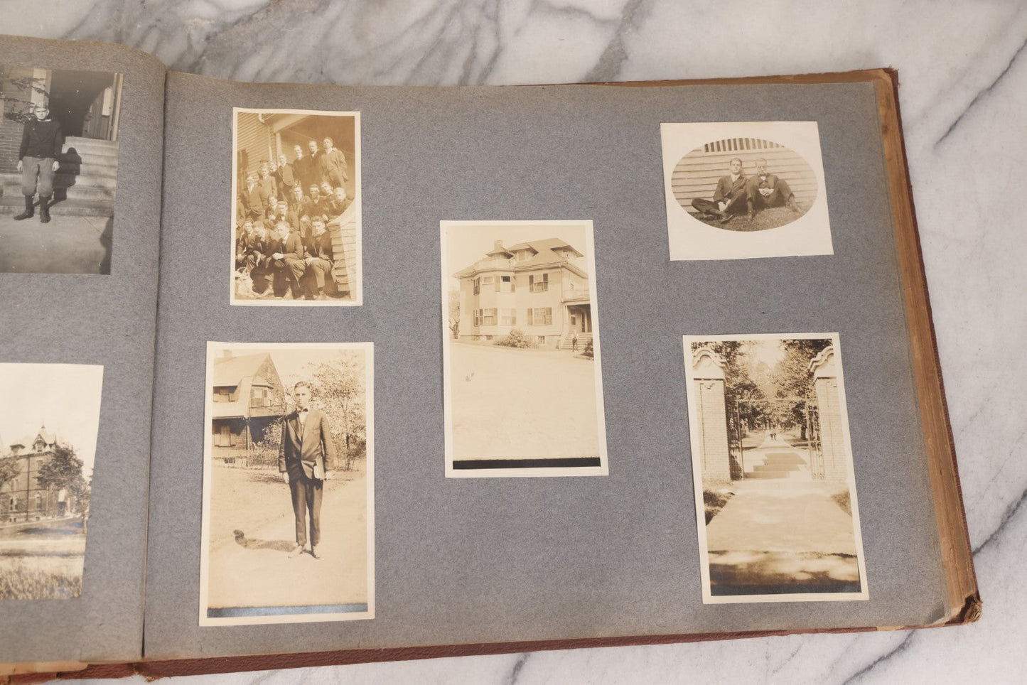 Lot 065 - Antique Tufts College Delta Tau Delta Fraternity Yearbook And Photo Album With 85+ Snapshot Photographs, Belonging To Daniel C. Cameron, Medford / Somerville, Massachusetts, 1917
