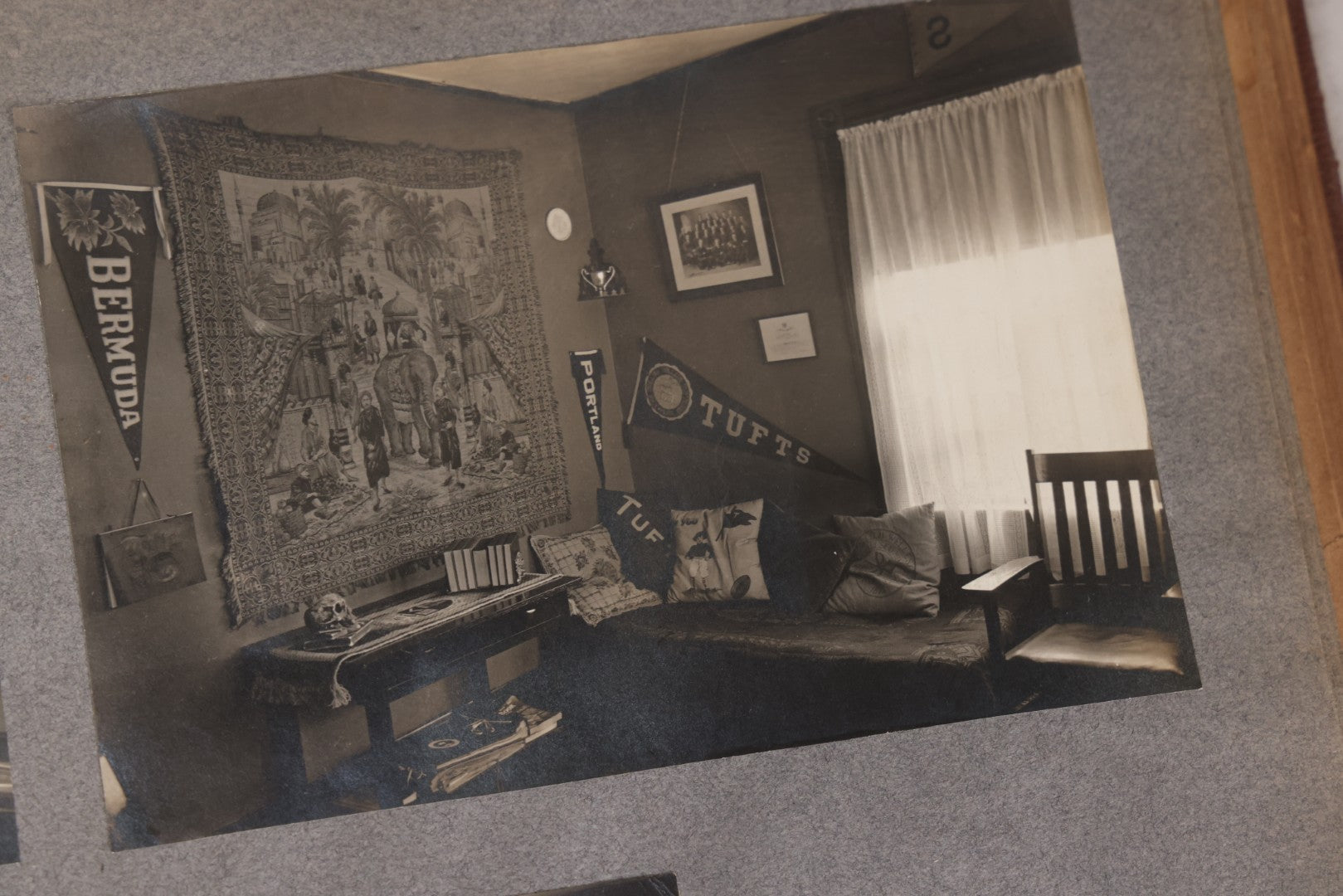 Lot 065 - Antique Tufts College Delta Tau Delta Fraternity Yearbook And Photo Album With 85+ Snapshot Photographs, Belonging To Daniel C. Cameron, Medford / Somerville, Massachusetts, 1917