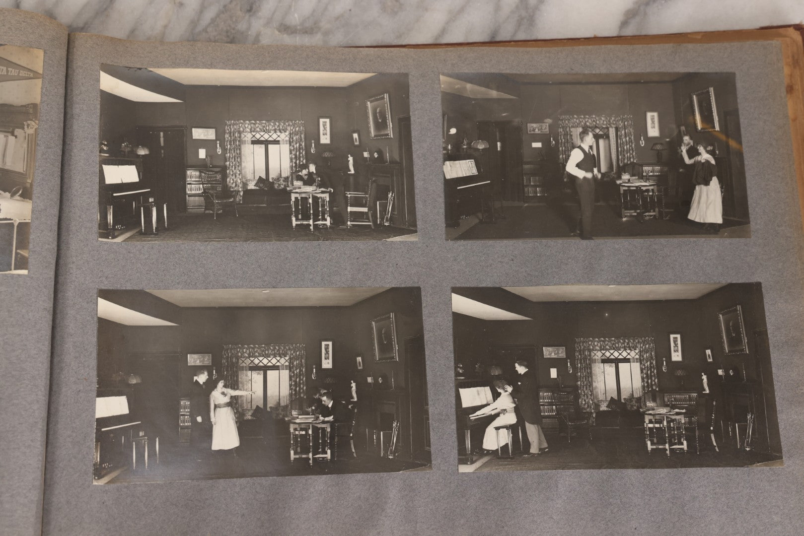 Lot 065 - Antique Tufts College Delta Tau Delta Fraternity Yearbook And Photo Album With 85+ Snapshot Photographs, Belonging To Daniel C. Cameron, Medford / Somerville, Massachusetts, 1917