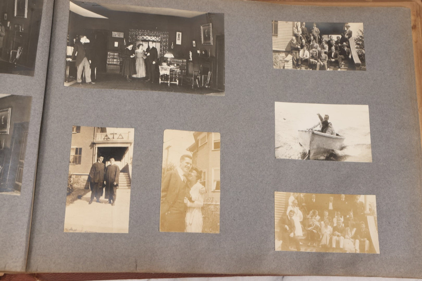 Lot 065 - Antique Tufts College Delta Tau Delta Fraternity Yearbook And Photo Album With 85+ Snapshot Photographs, Belonging To Daniel C. Cameron, Medford / Somerville, Massachusetts, 1917