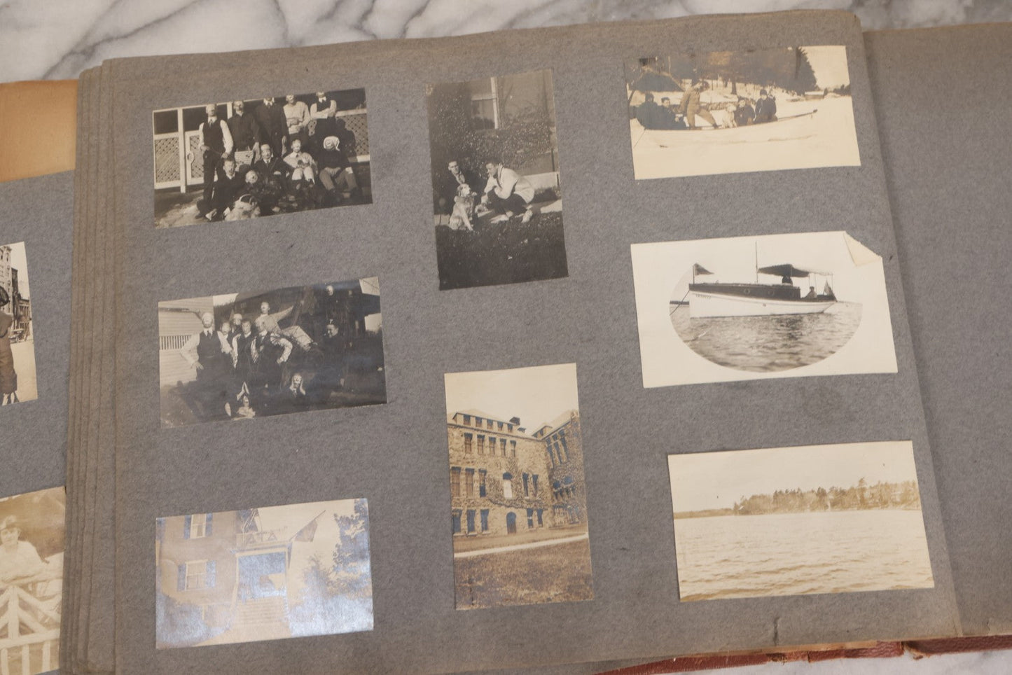 Lot 065 - Antique Tufts College Delta Tau Delta Fraternity Yearbook And Photo Album With 85+ Snapshot Photographs, Belonging To Daniel C. Cameron, Medford / Somerville, Massachusetts, 1917