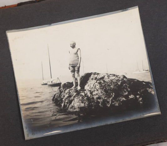 Lot 066 - Early 20th Century Snapshot Photo Album With 100+ Photographs, Camping, Travel, Dogs, Rural Life, And Outdoor Recreation, Circa 1910–1920