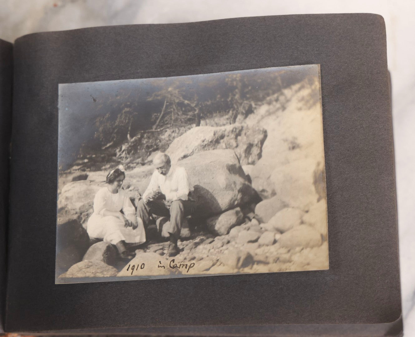 Lot 066 - Early 20th Century Snapshot Photo Album With 100+ Photographs, Camping, Travel, Dogs, Rural Life, And Outdoor Recreation, Circa 1910–1920