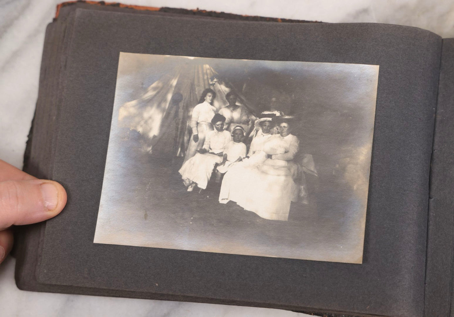 Lot 066 - Early 20th Century Snapshot Photo Album With 100+ Photographs, Camping, Travel, Dogs, Rural Life, And Outdoor Recreation, Circa 1910–1920