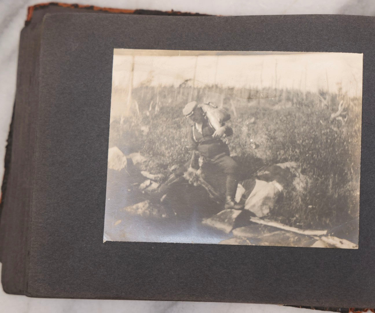 Lot 066 - Early 20th Century Snapshot Photo Album With 100+ Photographs, Camping, Travel, Dogs, Rural Life, And Outdoor Recreation, Circa 1910–1920