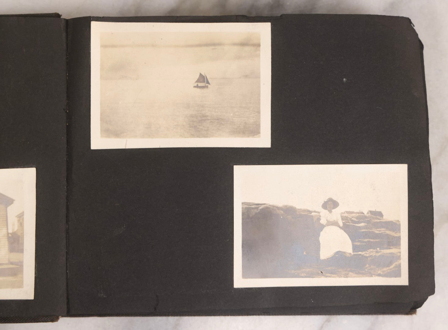 Lot 067 - Early 20th Century Snapshot Photo Album With 150+ Photographs, Connecticut And New England Travel, Horses, Dogs, And Coastal Scenes, Circa 1910–1920