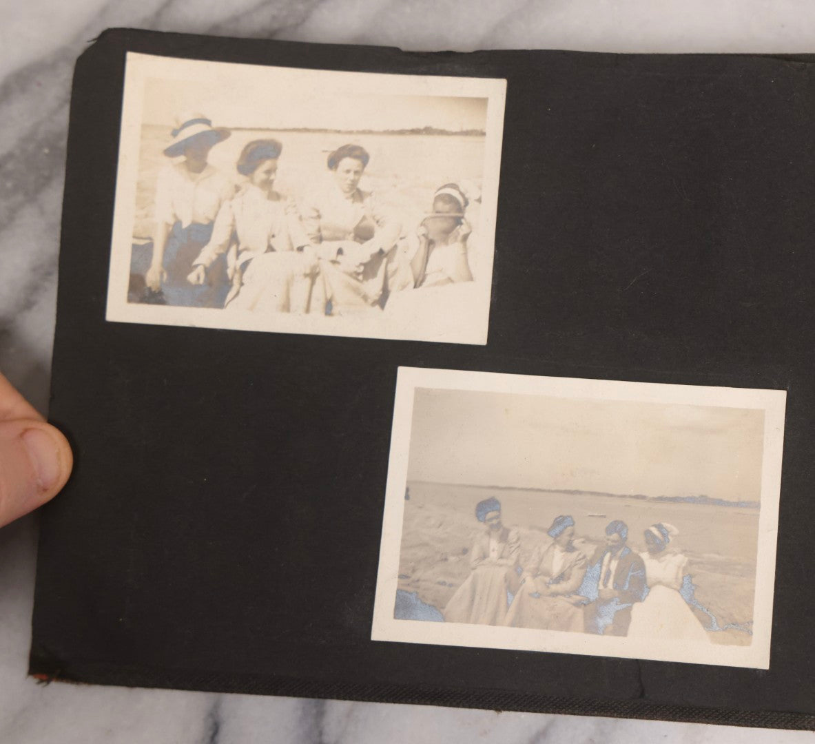 Lot 067 - Early 20th Century Snapshot Photo Album With 150+ Photographs, Connecticut And New England Travel, Horses, Dogs, And Coastal Scenes, Circa 1910–1920