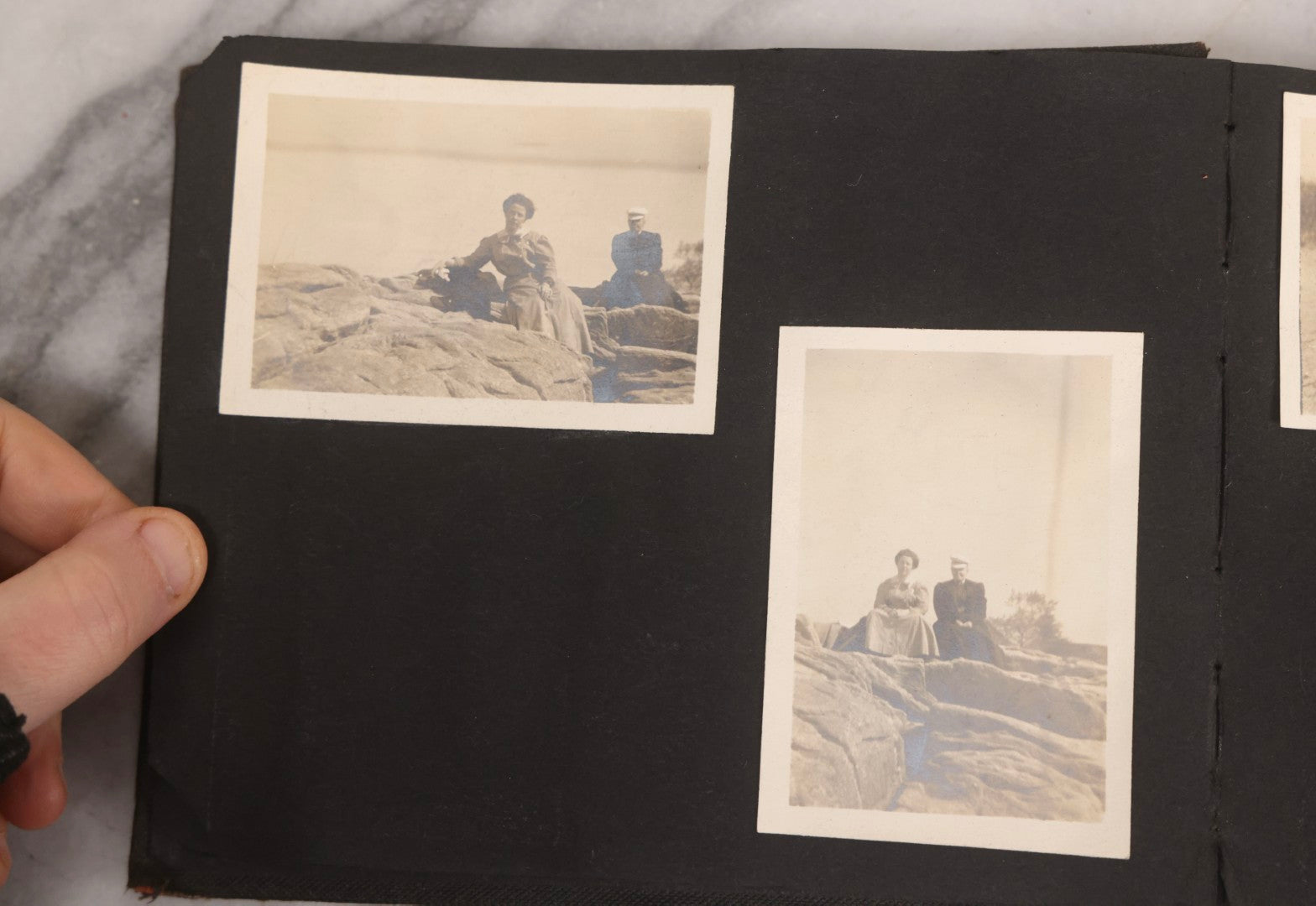 Lot 067 - Early 20th Century Snapshot Photo Album With 150+ Photographs, Connecticut And New England Travel, Horses, Dogs, And Coastal Scenes, Circa 1910–1920
