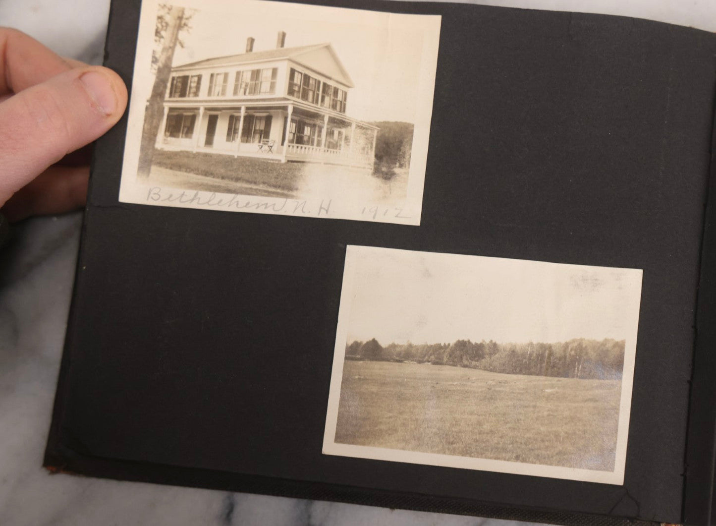 Lot 067 - Early 20th Century Snapshot Photo Album With 150+ Photographs, Connecticut And New England Travel, Horses, Dogs, And Coastal Scenes, Circa 1910–1920