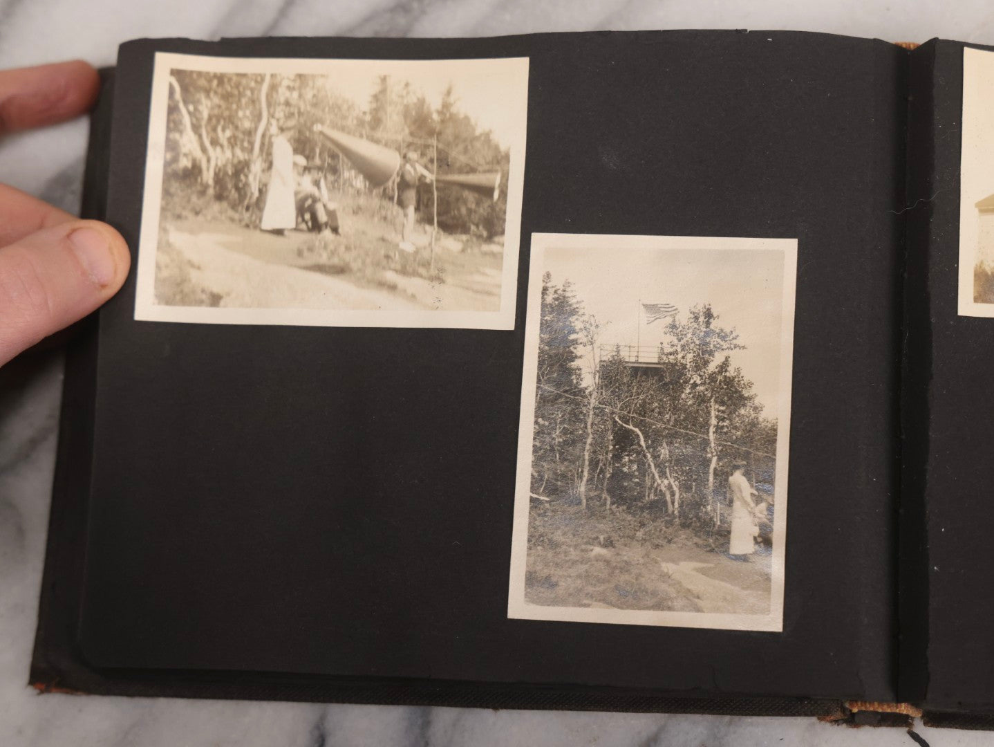 Lot 067 - Early 20th Century Snapshot Photo Album With 150+ Photographs, Connecticut And New England Travel, Horses, Dogs, And Coastal Scenes, Circa 1910–1920