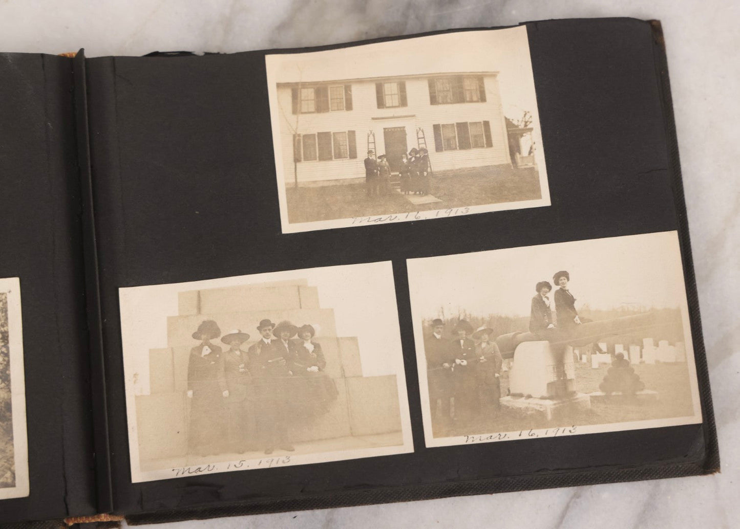 Lot 067 - Early 20th Century Snapshot Photo Album With 150+ Photographs, Connecticut And New England Travel, Horses, Dogs, And Coastal Scenes, Circa 1910–1920