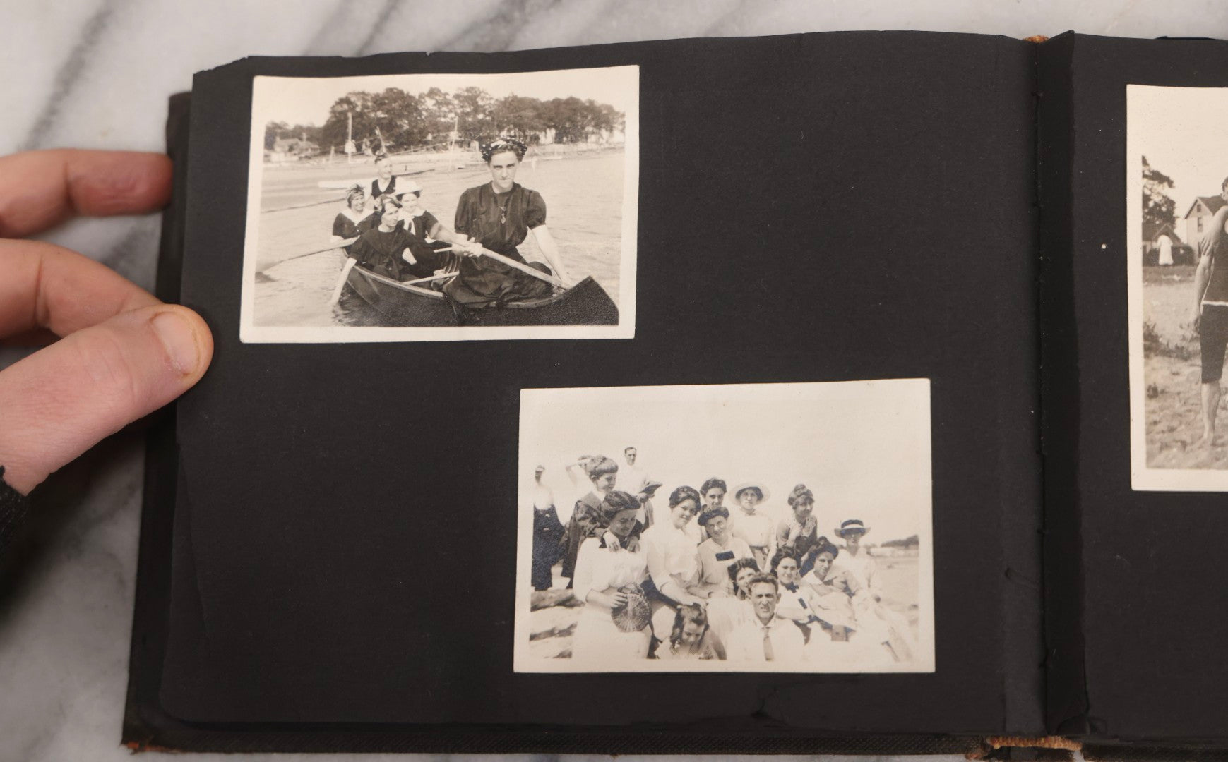 Lot 067 - Early 20th Century Snapshot Photo Album With 150+ Photographs, Connecticut And New England Travel, Horses, Dogs, And Coastal Scenes, Circa 1910–1920