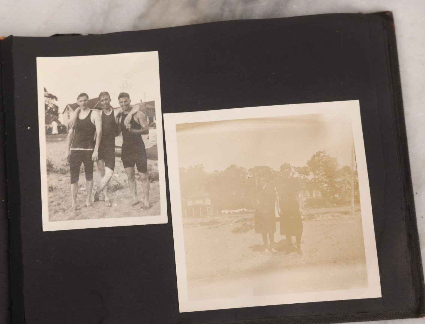 Lot 067 - Early 20th Century Snapshot Photo Album With 150+ Photographs, Connecticut And New England Travel, Horses, Dogs, And Coastal Scenes, Circa 1910–1920