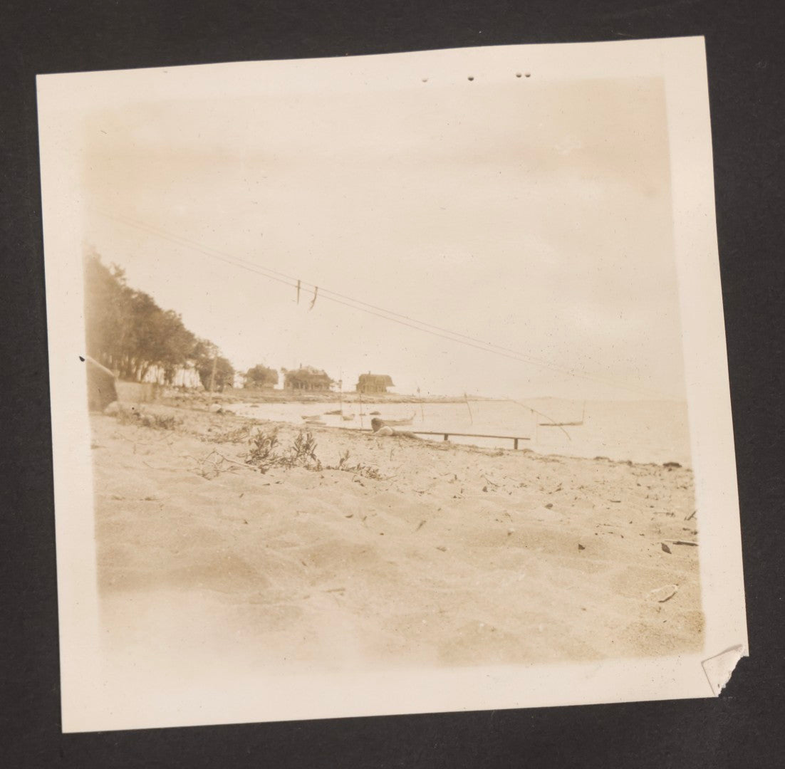 Lot 067 - Early 20th Century Snapshot Photo Album With 150+ Photographs, Connecticut And New England Travel, Horses, Dogs, And Coastal Scenes, Circa 1910–1920