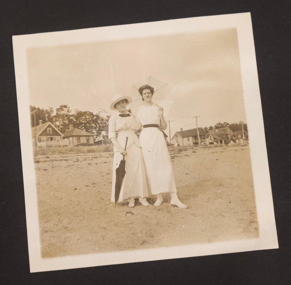 Lot 067 - Early 20th Century Snapshot Photo Album With 150+ Photographs, Connecticut And New England Travel, Horses, Dogs, And Coastal Scenes, Circa 1910–1920