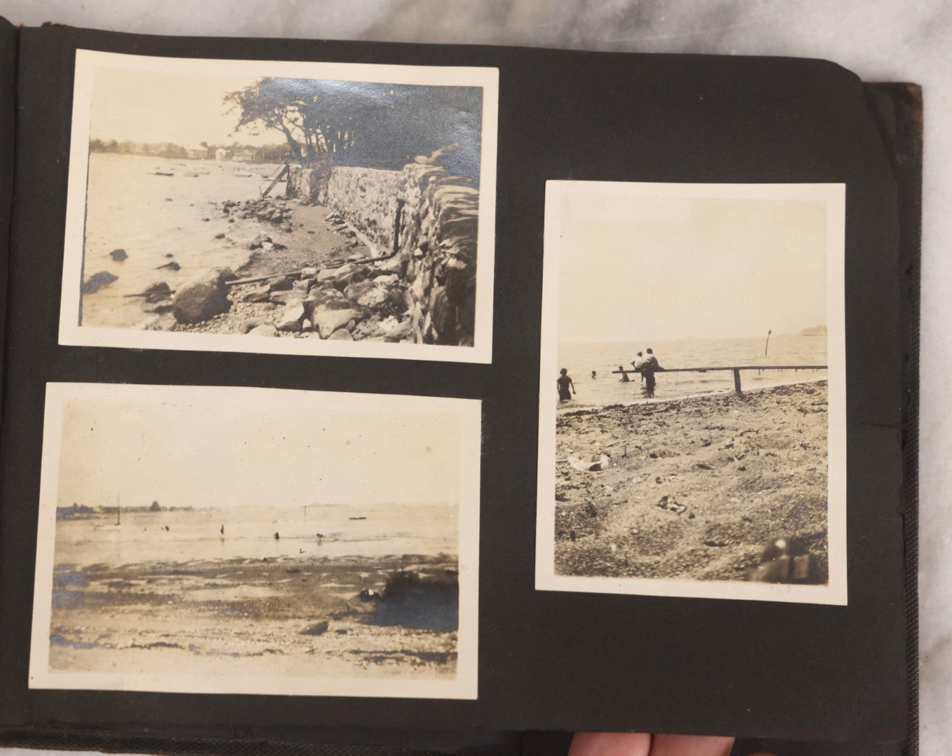 Lot 067 - Early 20th Century Snapshot Photo Album With 150+ Photographs, Connecticut And New England Travel, Horses, Dogs, And Coastal Scenes, Circa 1910–1920