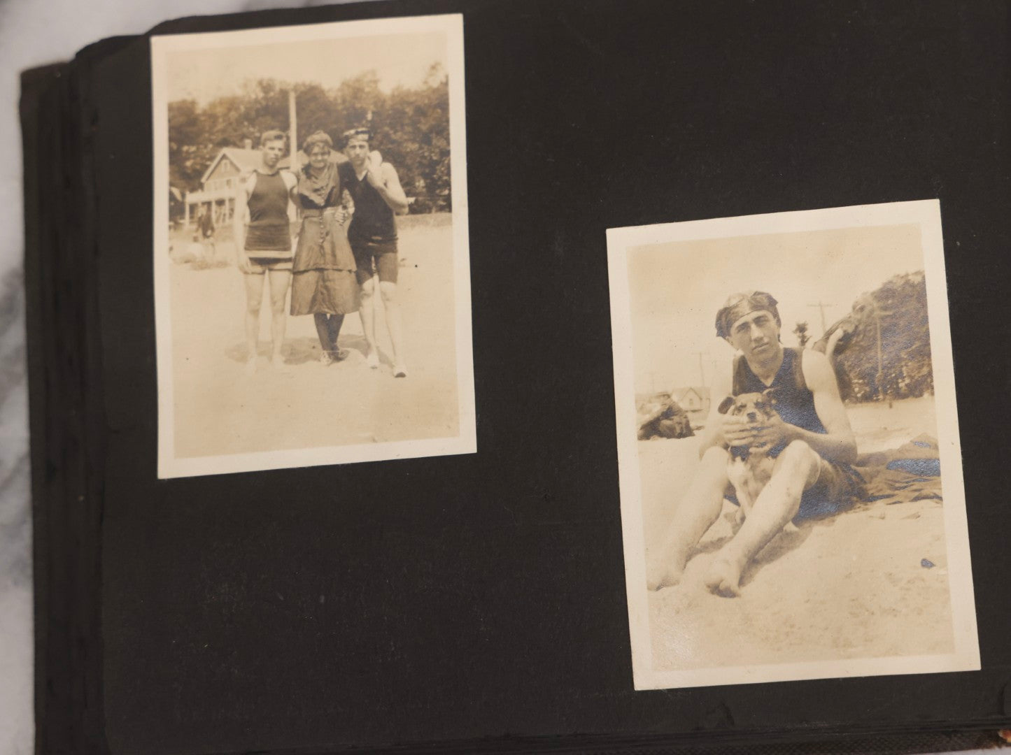 Lot 067 - Early 20th Century Snapshot Photo Album With 150+ Photographs, Connecticut And New England Travel, Horses, Dogs, And Coastal Scenes, Circa 1910–1920
