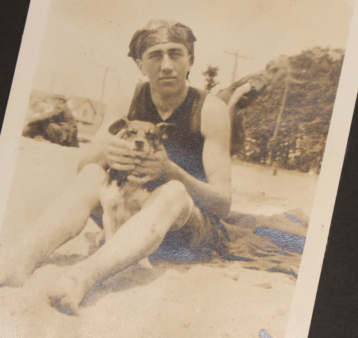 Lot 067 - Early 20th Century Snapshot Photo Album With 150+ Photographs, Connecticut And New England Travel, Horses, Dogs, And Coastal Scenes, Circa 1910–1920