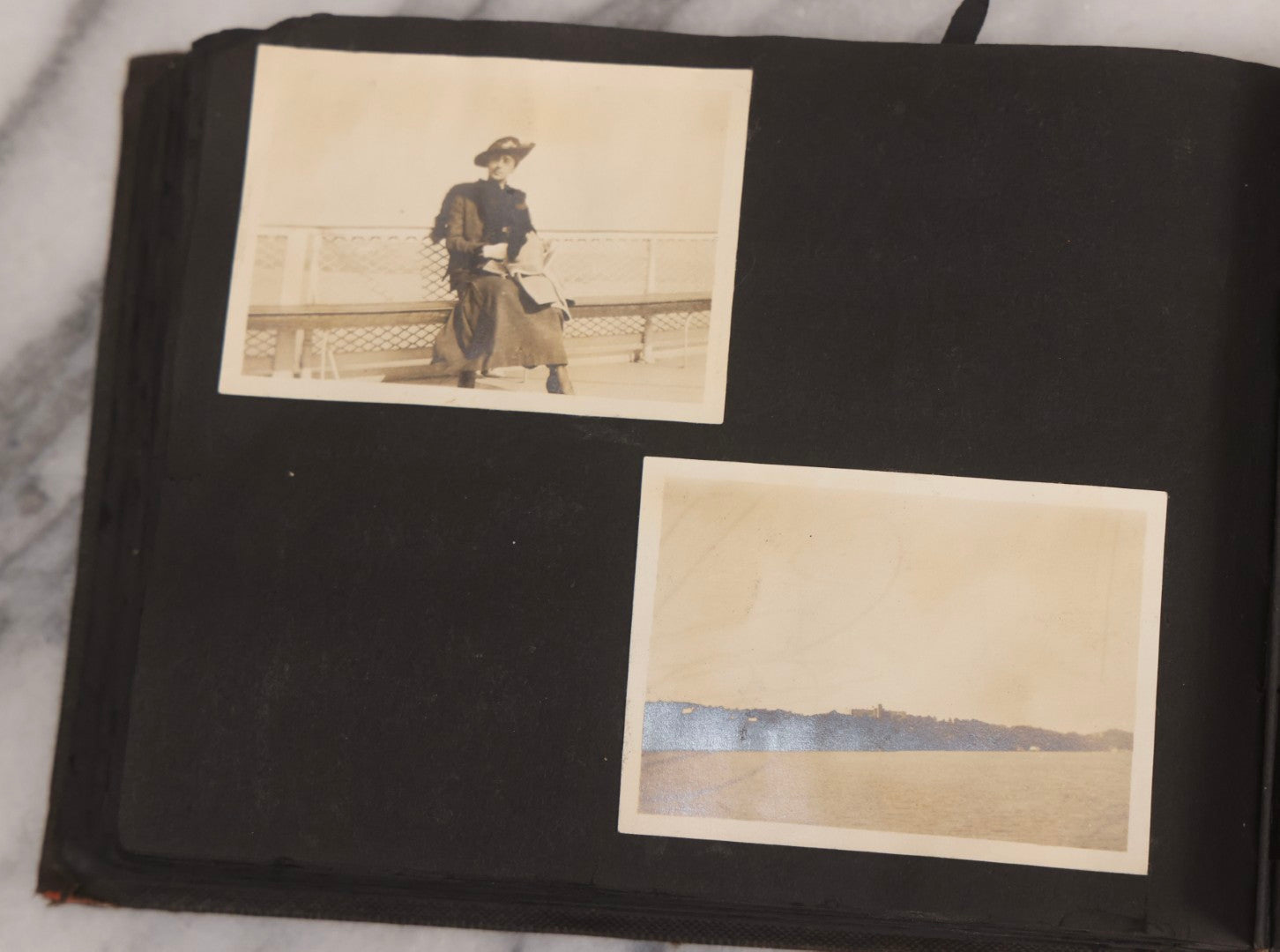 Lot 067 - Early 20th Century Snapshot Photo Album With 150+ Photographs, Connecticut And New England Travel, Horses, Dogs, And Coastal Scenes, Circa 1910–1920